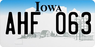 IA license plate AHF063