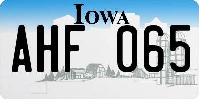 IA license plate AHF065