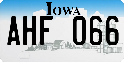 IA license plate AHF066