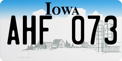 IA license plate AHF073
