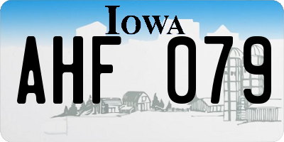 IA license plate AHF079