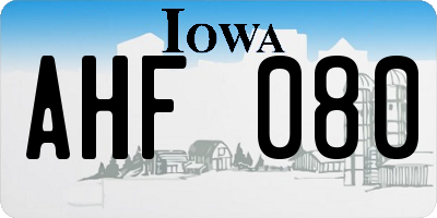 IA license plate AHF080