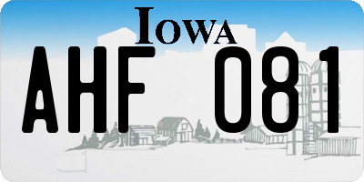 IA license plate AHF081