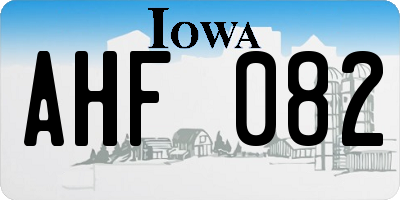 IA license plate AHF082