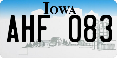 IA license plate AHF083