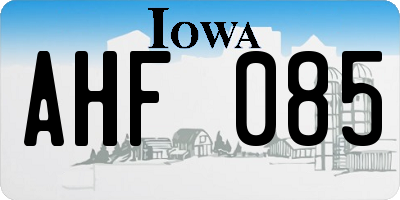 IA license plate AHF085