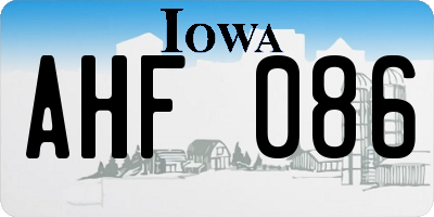 IA license plate AHF086