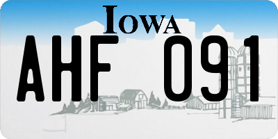 IA license plate AHF091