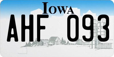 IA license plate AHF093