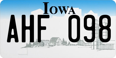 IA license plate AHF098