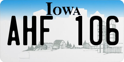 IA license plate AHF106