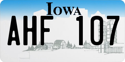 IA license plate AHF107