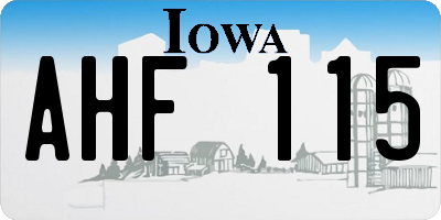 IA license plate AHF115