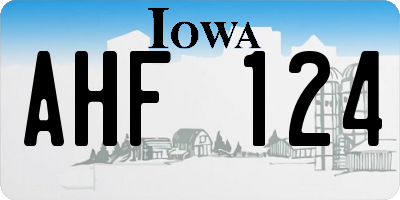 IA license plate AHF124
