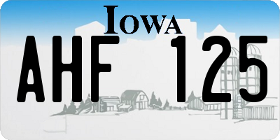 IA license plate AHF125