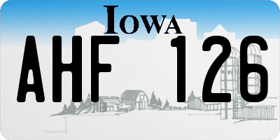 IA license plate AHF126