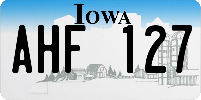 IA license plate AHF127