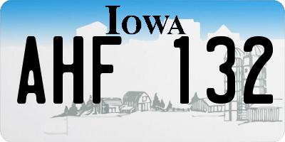 IA license plate AHF132