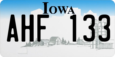 IA license plate AHF133