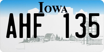 IA license plate AHF135