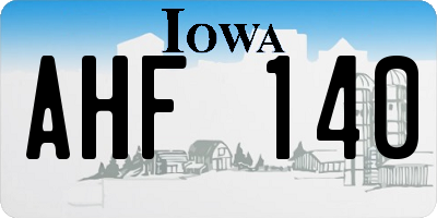 IA license plate AHF140