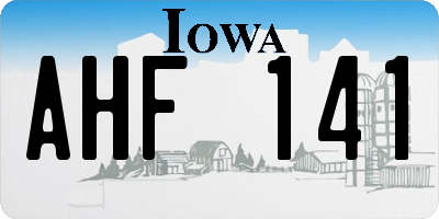 IA license plate AHF141