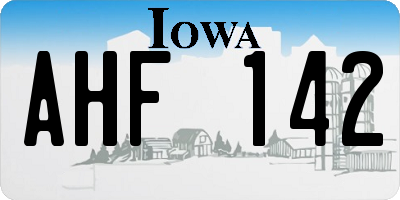 IA license plate AHF142