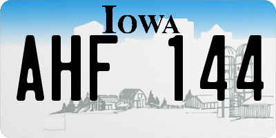 IA license plate AHF144
