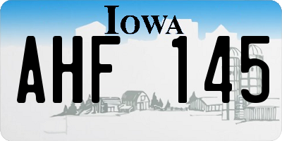 IA license plate AHF145