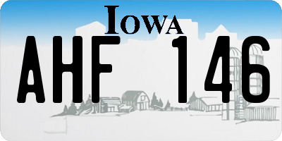 IA license plate AHF146