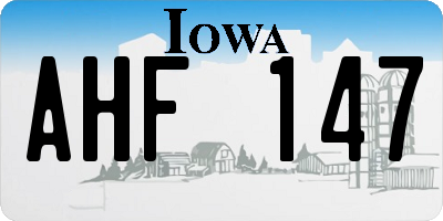 IA license plate AHF147