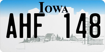 IA license plate AHF148