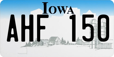 IA license plate AHF150