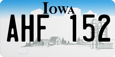 IA license plate AHF152