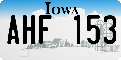 IA license plate AHF153