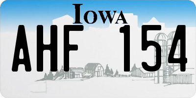 IA license plate AHF154