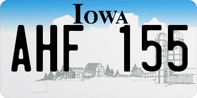 IA license plate AHF155