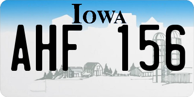 IA license plate AHF156