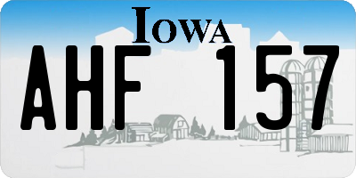 IA license plate AHF157
