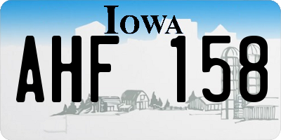 IA license plate AHF158
