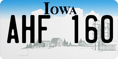 IA license plate AHF160