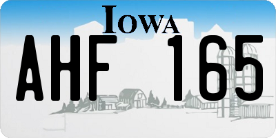 IA license plate AHF165