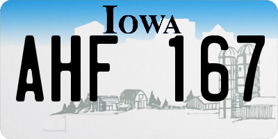 IA license plate AHF167