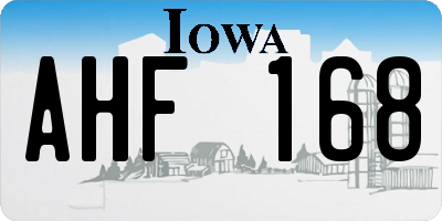 IA license plate AHF168