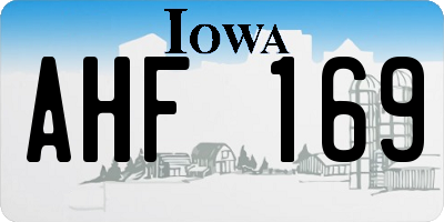 IA license plate AHF169