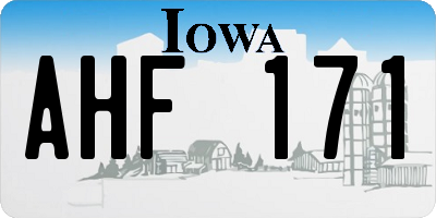 IA license plate AHF171