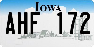 IA license plate AHF172