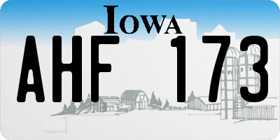 IA license plate AHF173