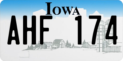 IA license plate AHF174
