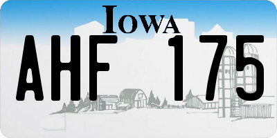 IA license plate AHF175